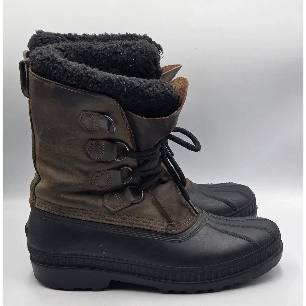 Sorel Caribou Snow Boots Men's 8/41 Winter Duck Waterproof Brown Insulated Warm